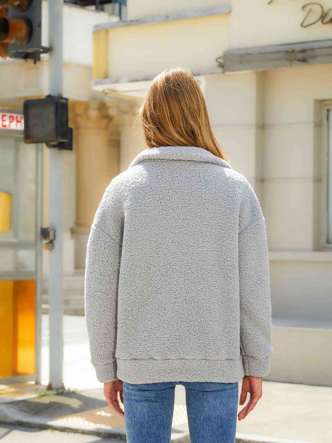 Zip-Up Collared Neck Jacket Shop the Latest Styles Online