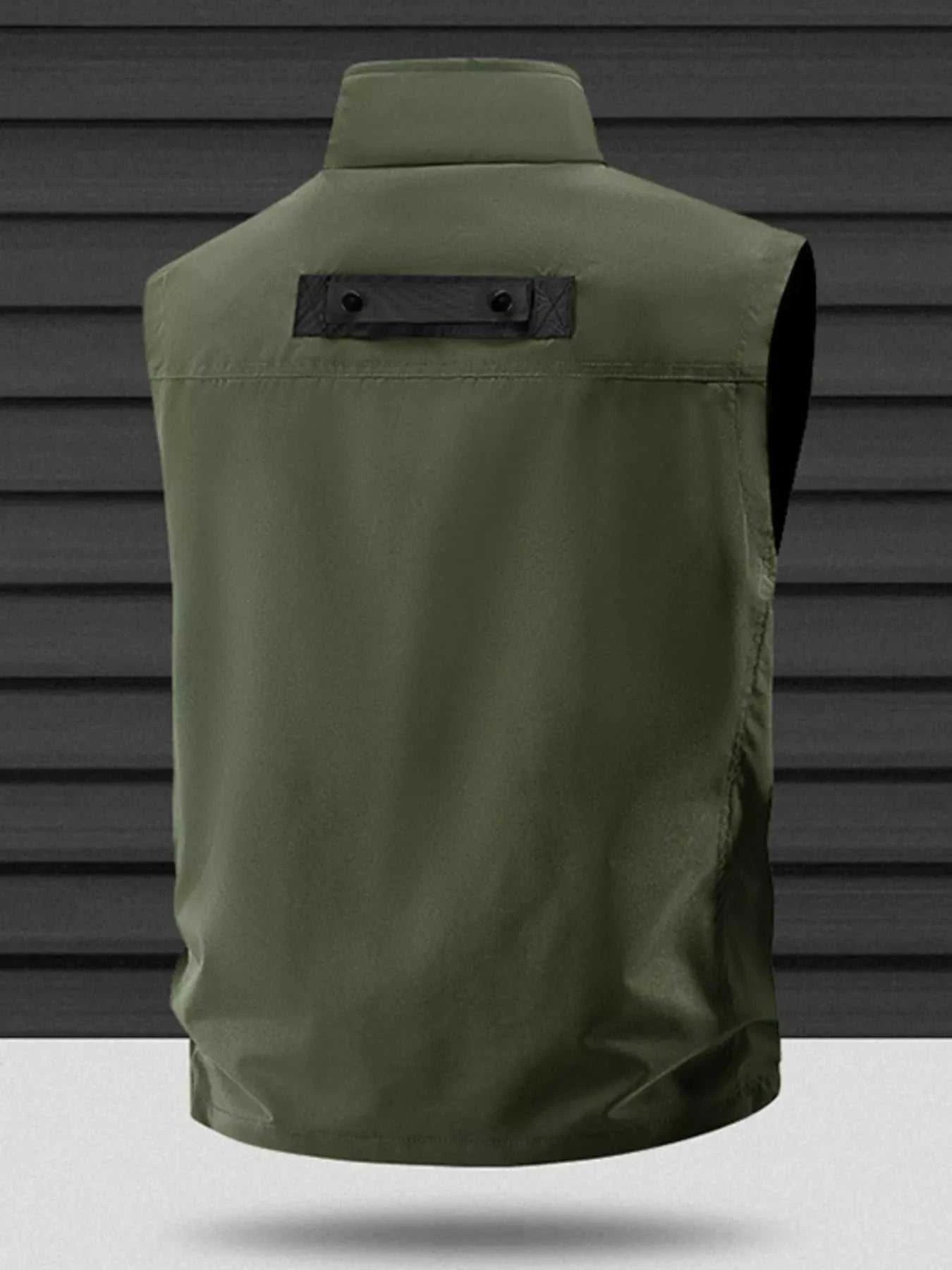 Men's Plus Size Zip Up Vest with Pockets