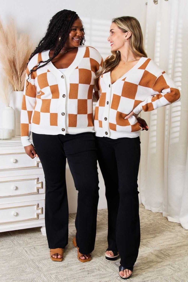 Angel Wings Double Take Button - Up V - Neck Dropped Shoulder Cardigan - Hopeford Streams