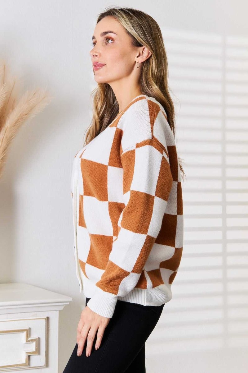 Angel Wings Double Take Button - Up V - Neck Dropped Shoulder Cardigan - Hopeford Streams