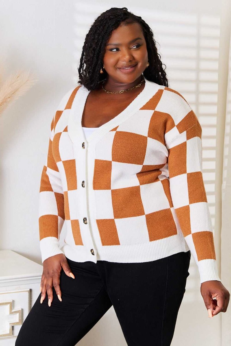 Angel Wings Double Take Button - Up V - Neck Dropped Shoulder Cardigan - Hopeford Streams