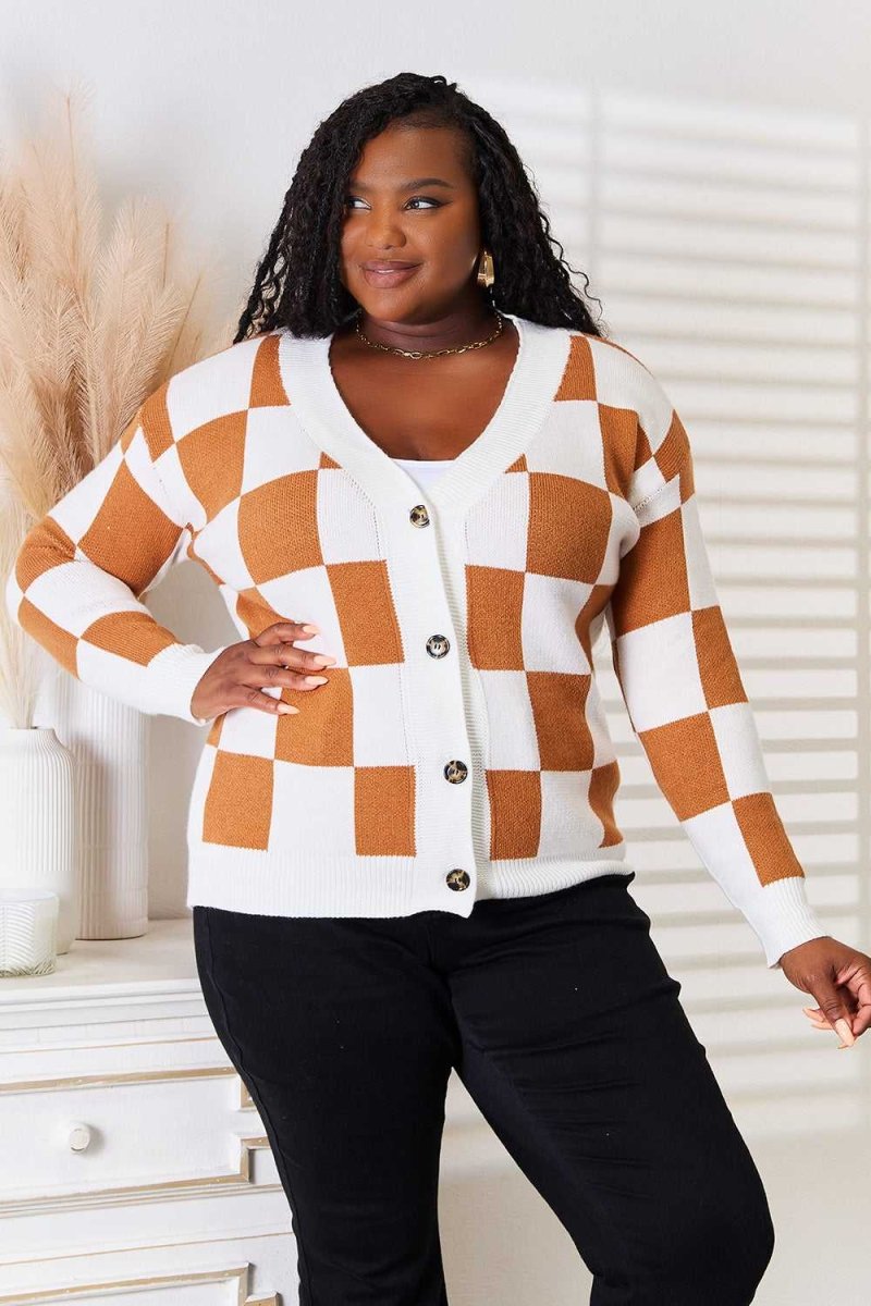 Angel Wings Double Take Button - Up V - Neck Dropped Shoulder Cardigan - Hopeford Streams