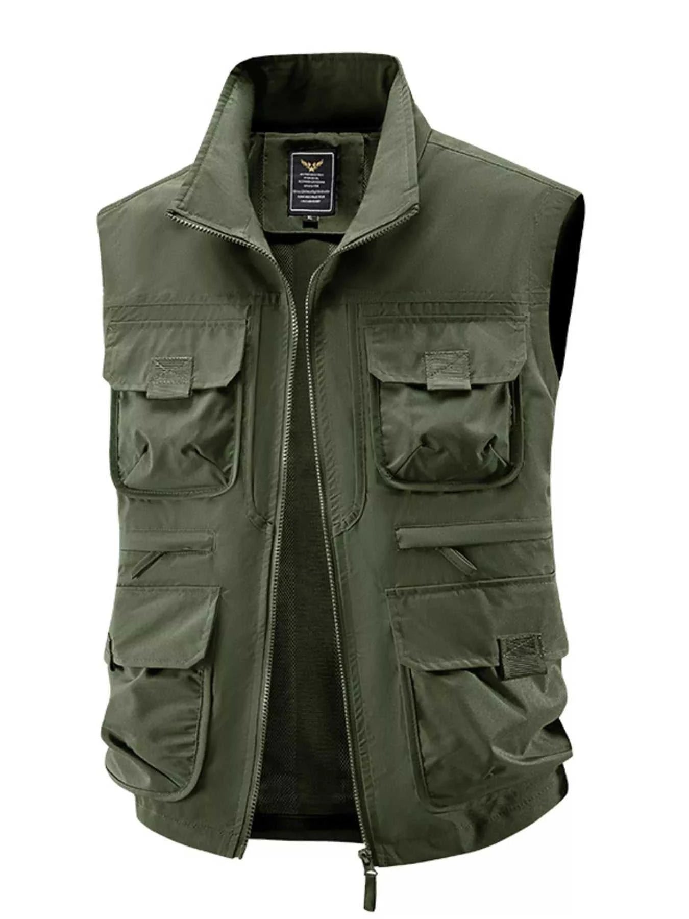 Men's Plus Size Zip Up Vest with Pockets