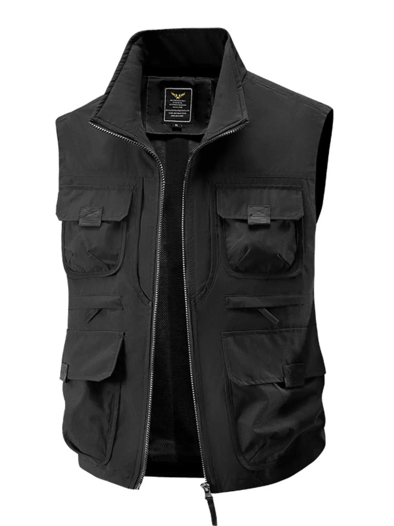 Men's Plus Size Zip Up Vest with Pockets