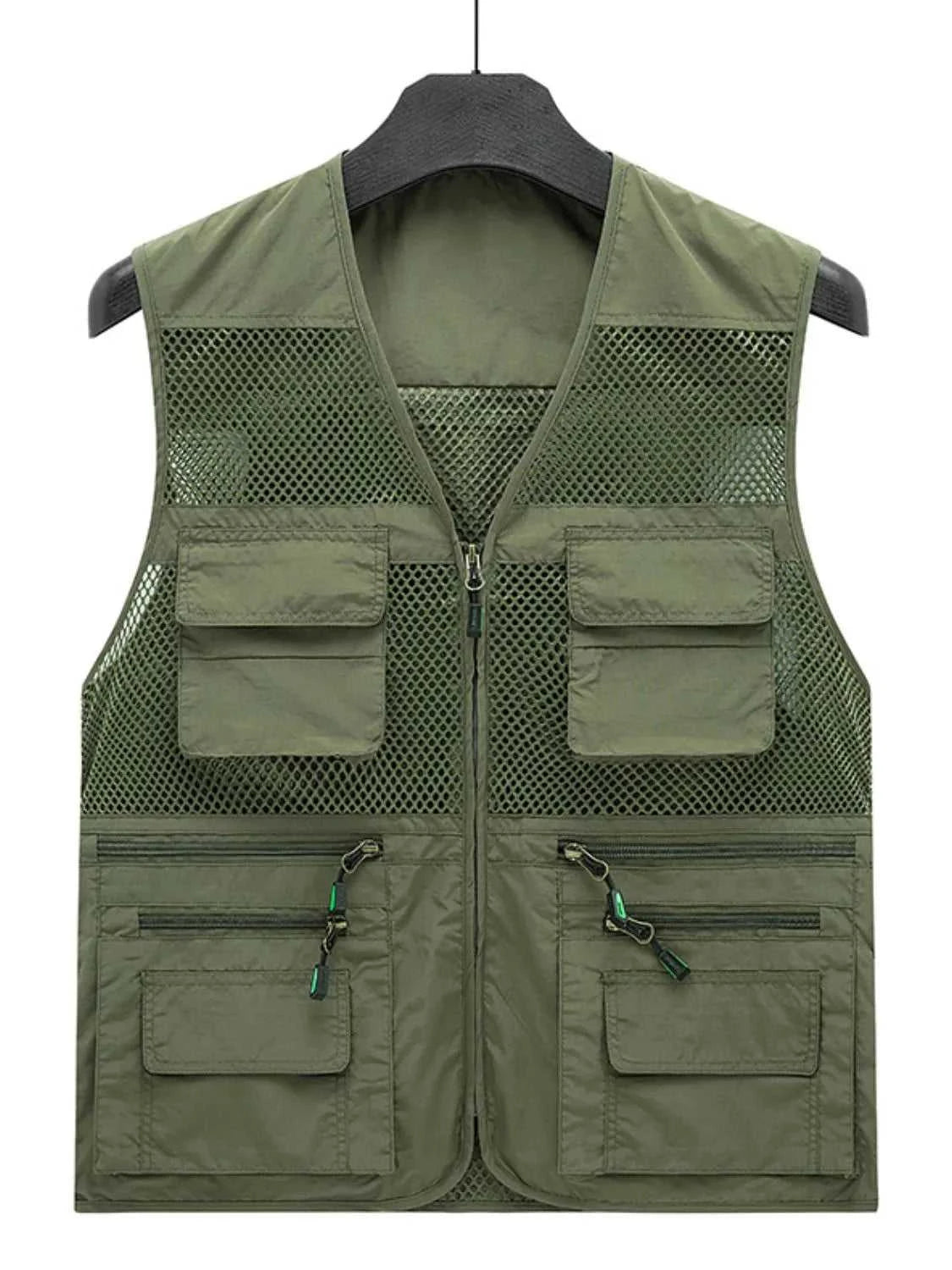 Men's Plus Size Zip Up Mesh Vest
