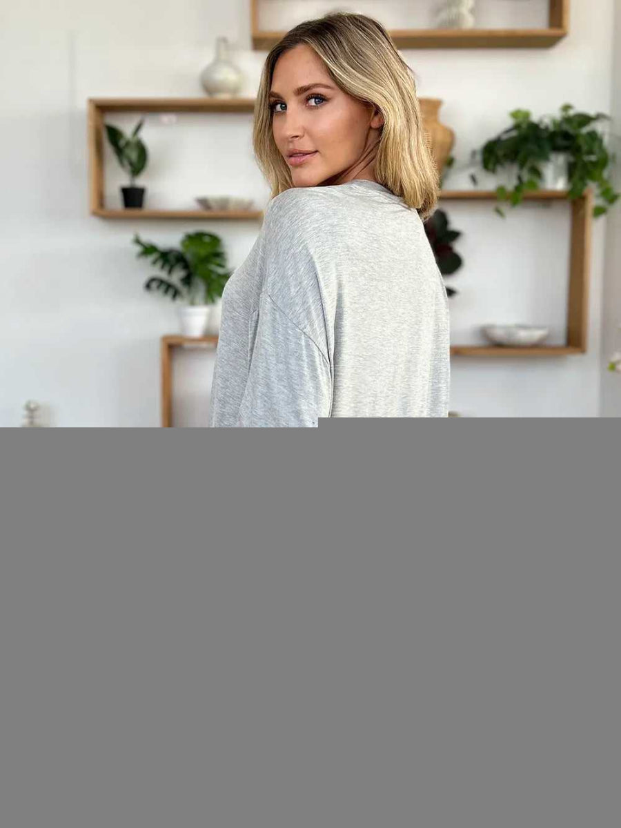 Basic Bae Bamboo Full Size Round Neck Drop Shoulder T-Shirt and Shorts Set - Hopeford Streams