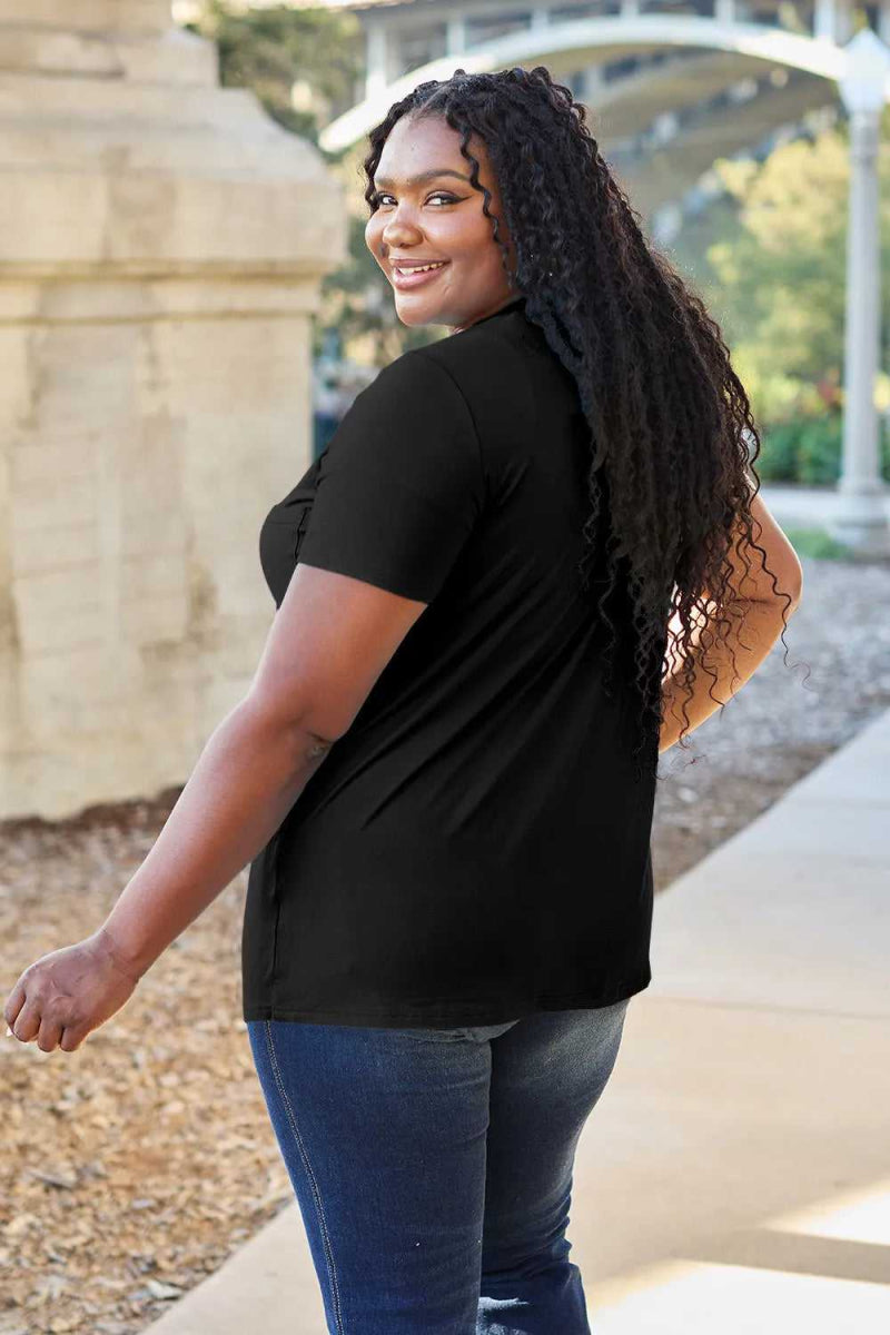 Basic Bae Bamboo Full Size V - Neck Short Sleeve T-Shirt - Hopeford Streams