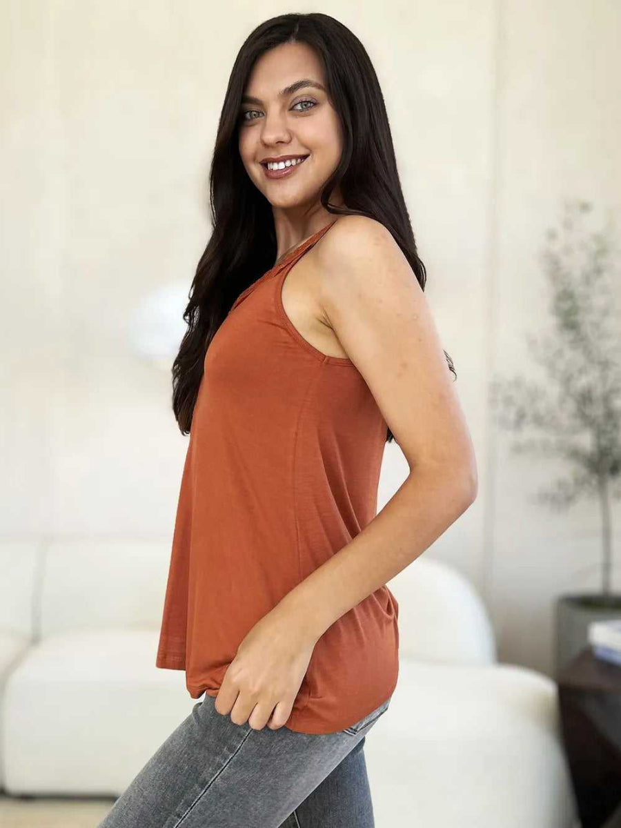 Basic Bae Full Size Lace Detail V - Neck Cutout Cami - Hopeford Streams