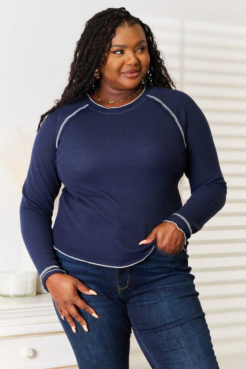 Basic Bae Long Raglan Sleeve Round Neck Top - Hopeford Streams
