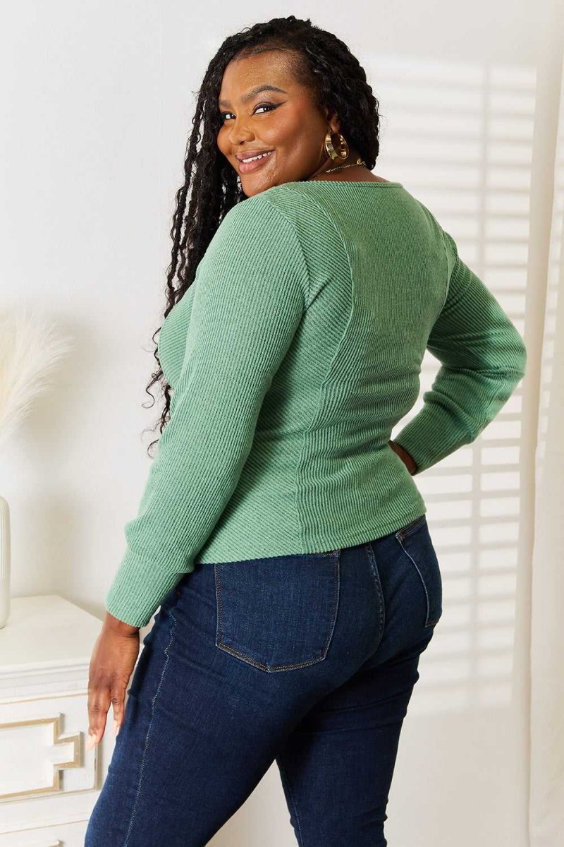Basic Bae Scoop Neck Long Sleeve Top - Hopeford Streams
