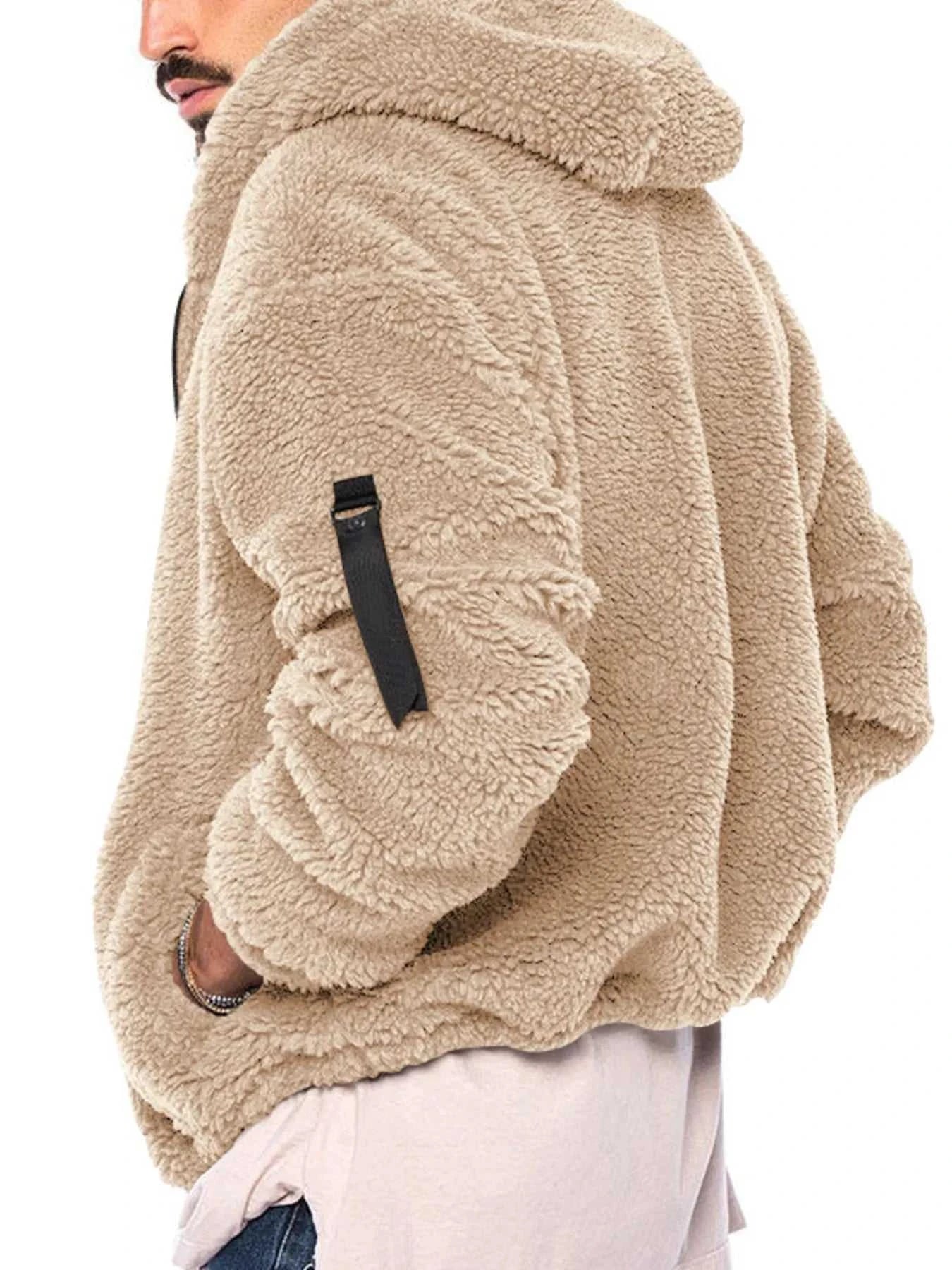 Men's Full Size Sherpa Fleece Hooded Zip-Up Jacket Plus Size