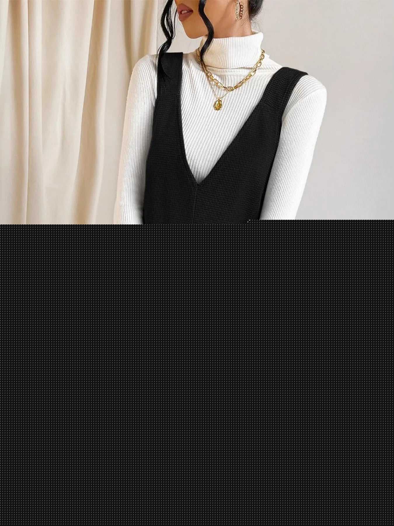 V-Neck Sleeveless Knit Mini Dress
