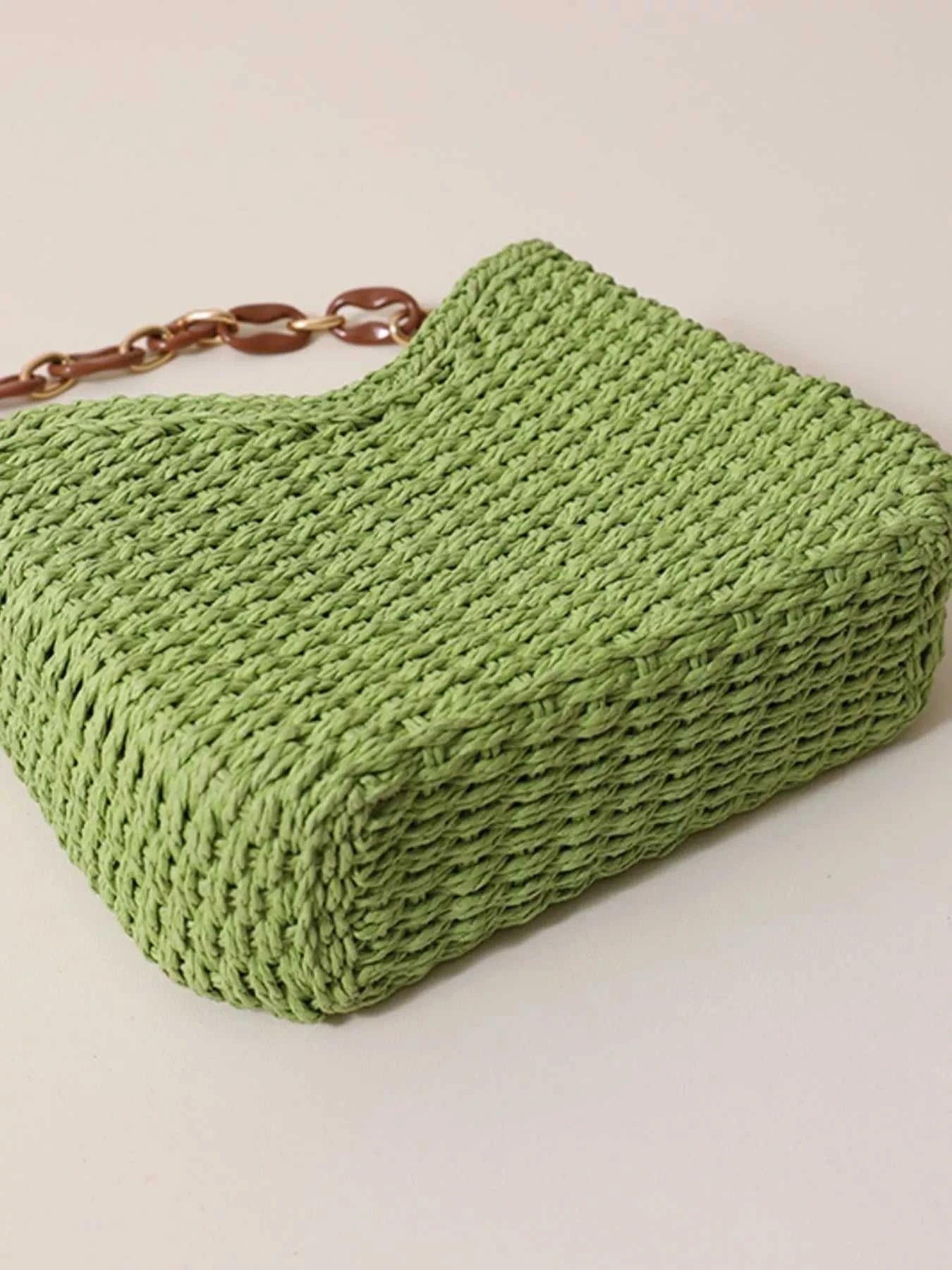 Woven Straw Shoulder Bag