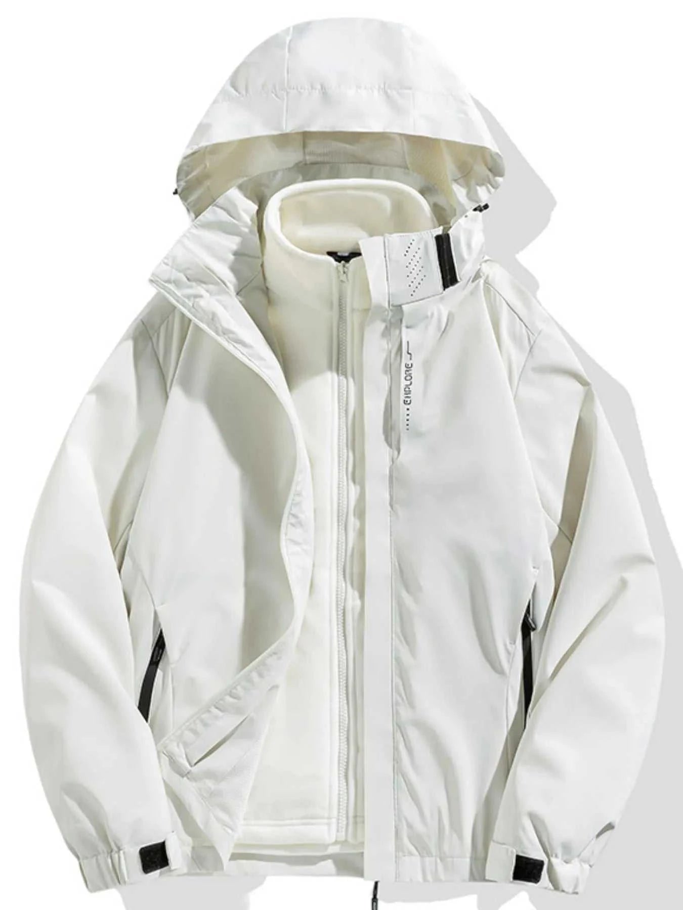 Men's Plus Size Zip Up Long Sleeve Hooded Jacket