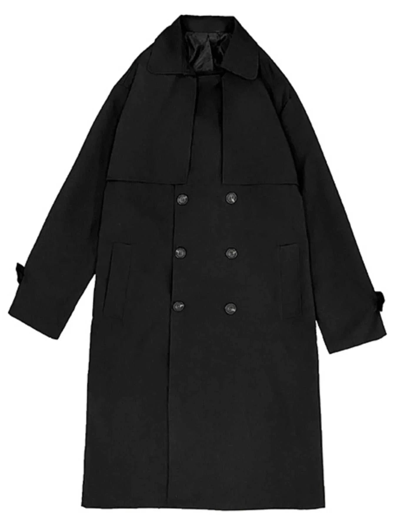 Men's Collared Neck Long Sleeve Trench Coat
