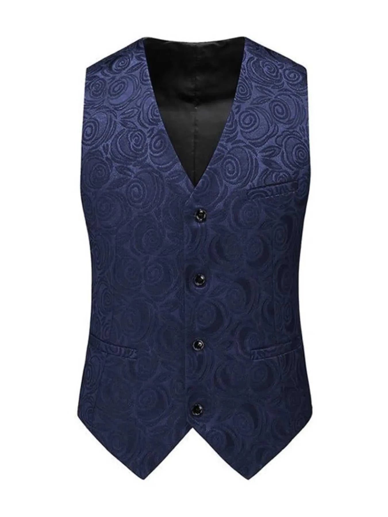 Men's Plus Size V-Neck Button Up Vest