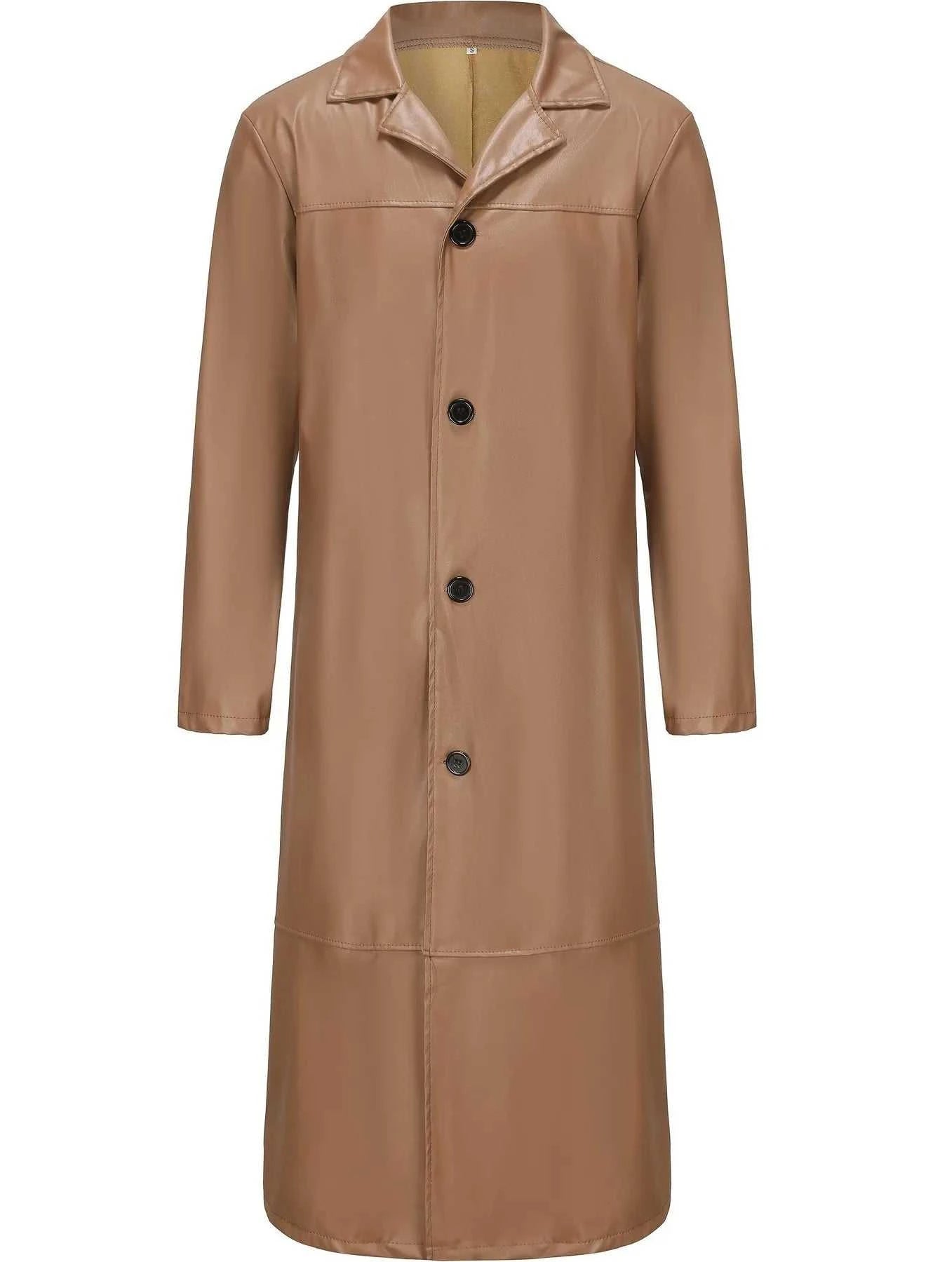 Men's Full Size Button Up Long Sleeve Longline Jacket Plus Size
