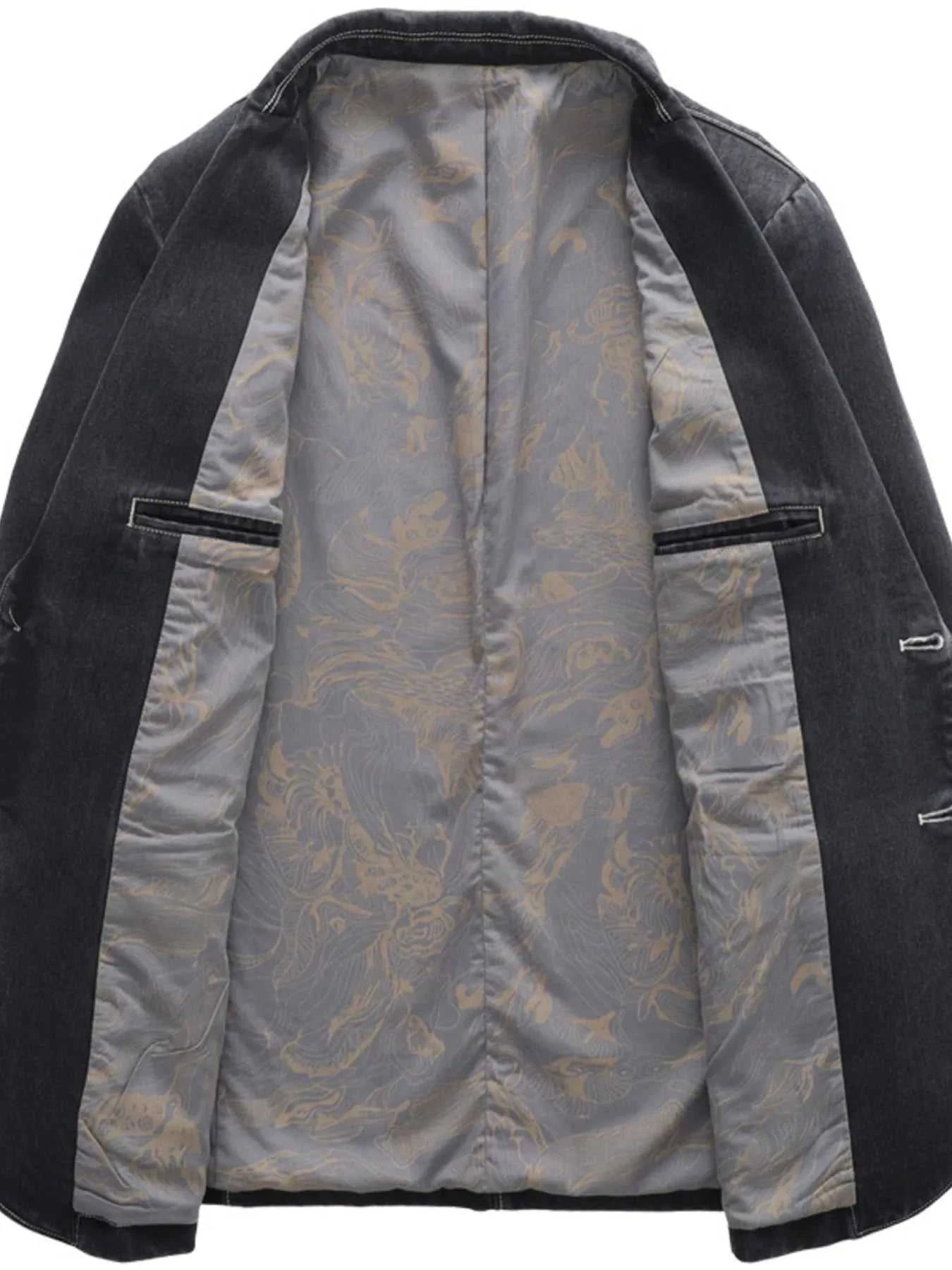 Men's Full Size Lapel Collar Long Sleeve Blazer Plus Size