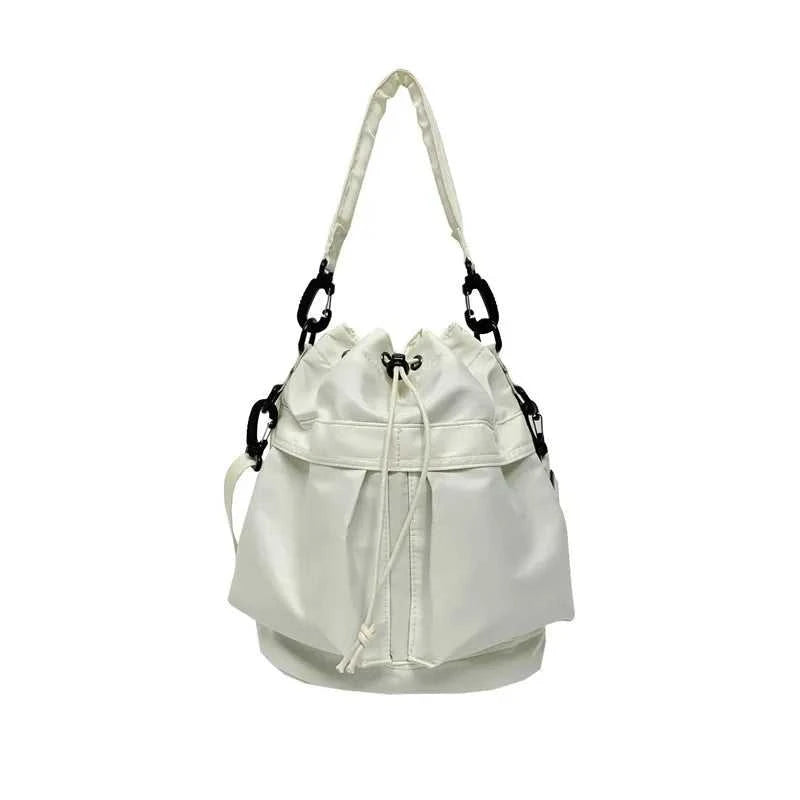 Drawstring Nylon Bucket Bag