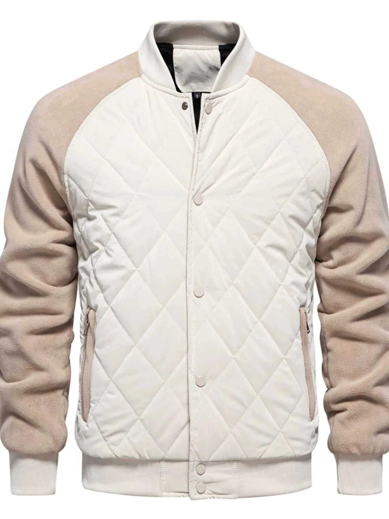 Men's Quilted Snap Down Long Sleeve Jacket
