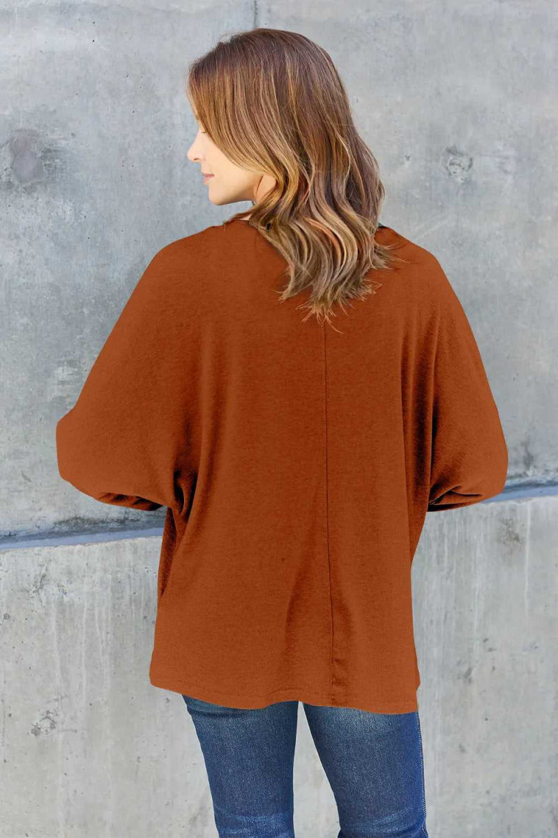 Double Take Full Size Round Neck Long Sleeve T-Shirt - Hopeford Streams