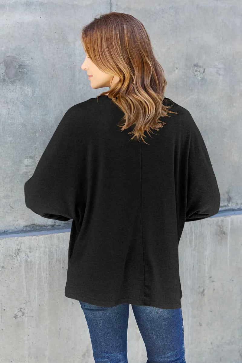 Double Take Full Size Round Neck Long Sleeve T-Shirt - Hopeford Streams