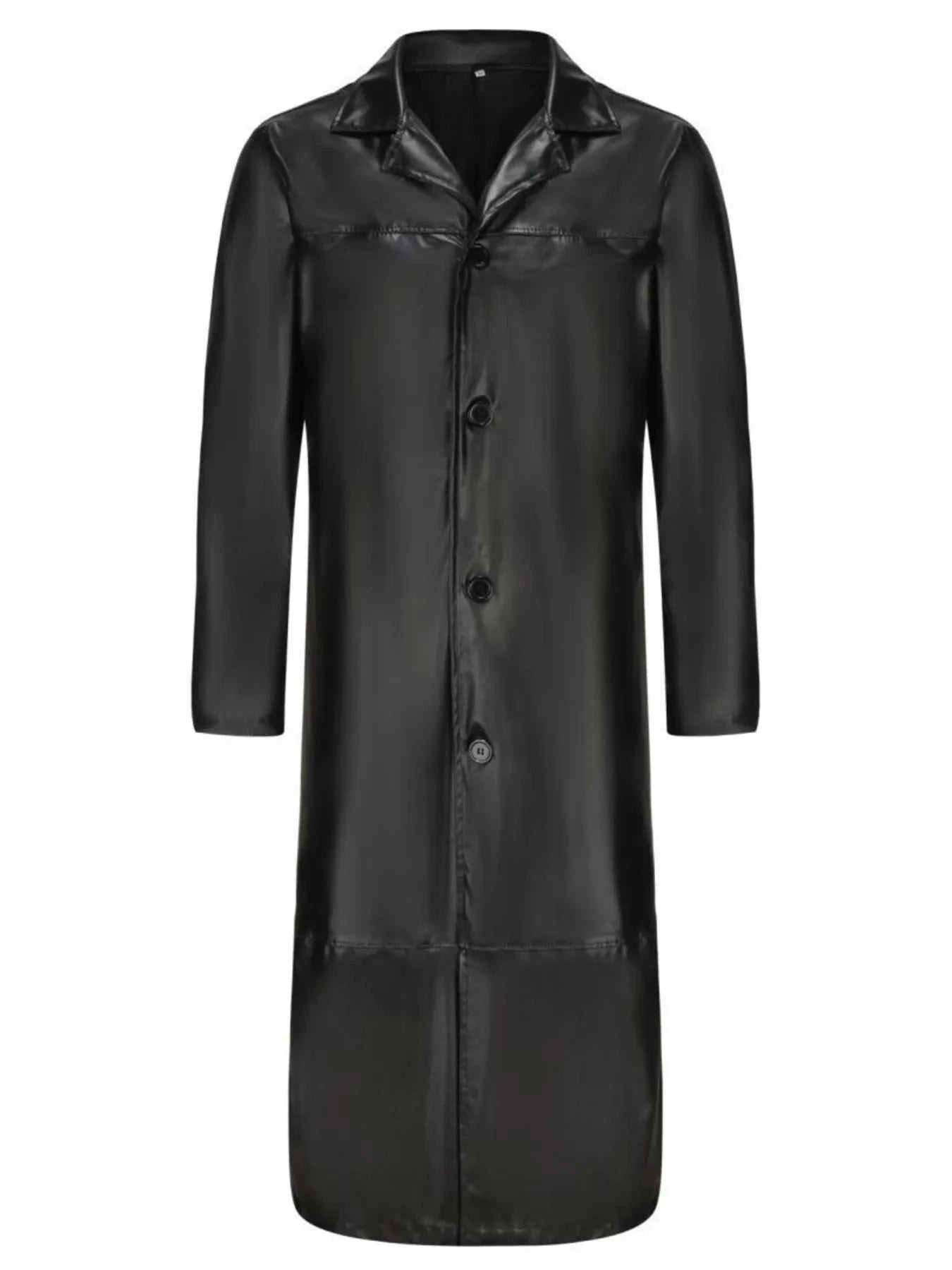 Men's Full Size Button Up Long Sleeve Longline Jacket Plus Size