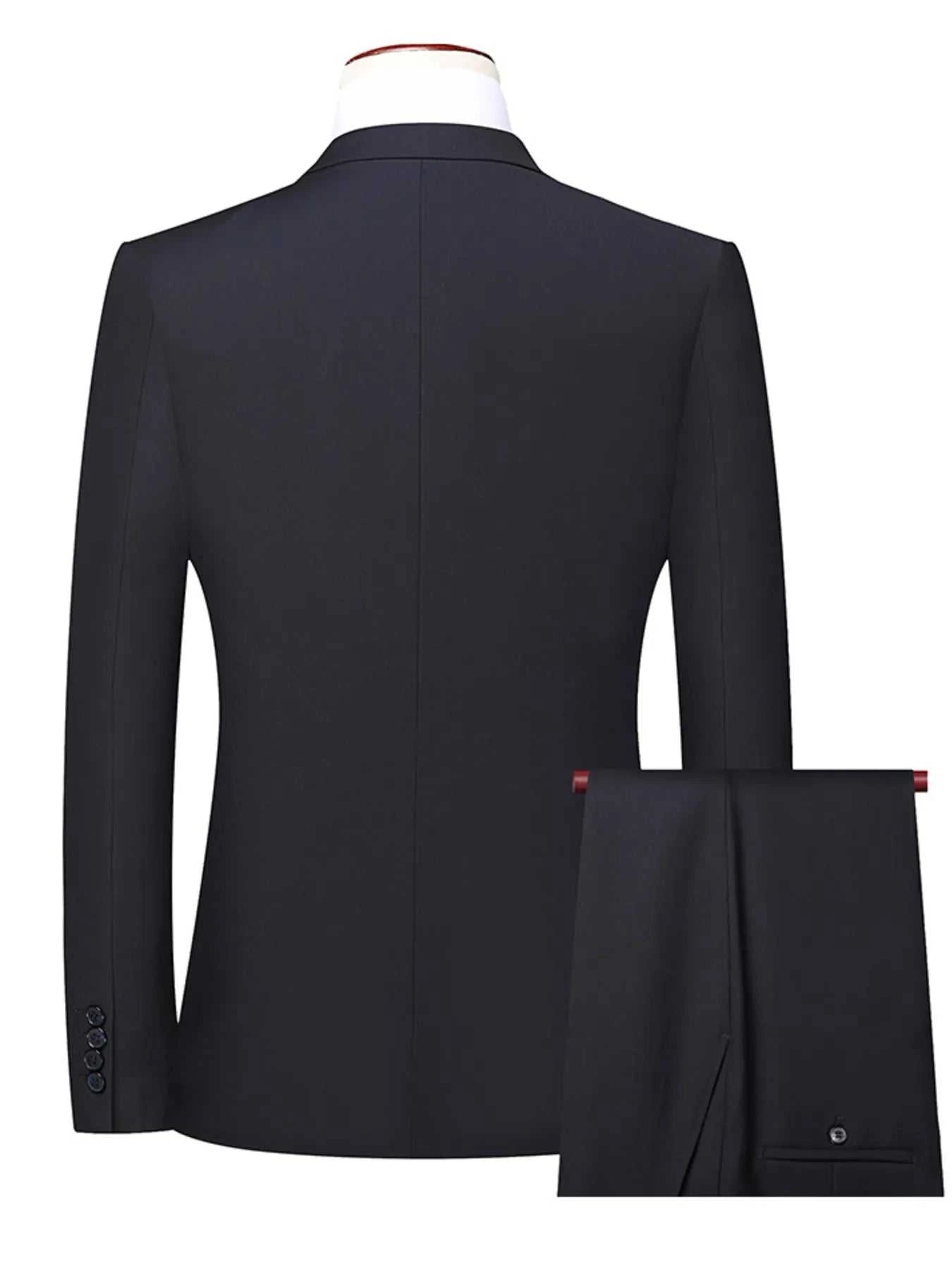 Men's Lapel Collar Long Sleeve Blazer and Pants Set