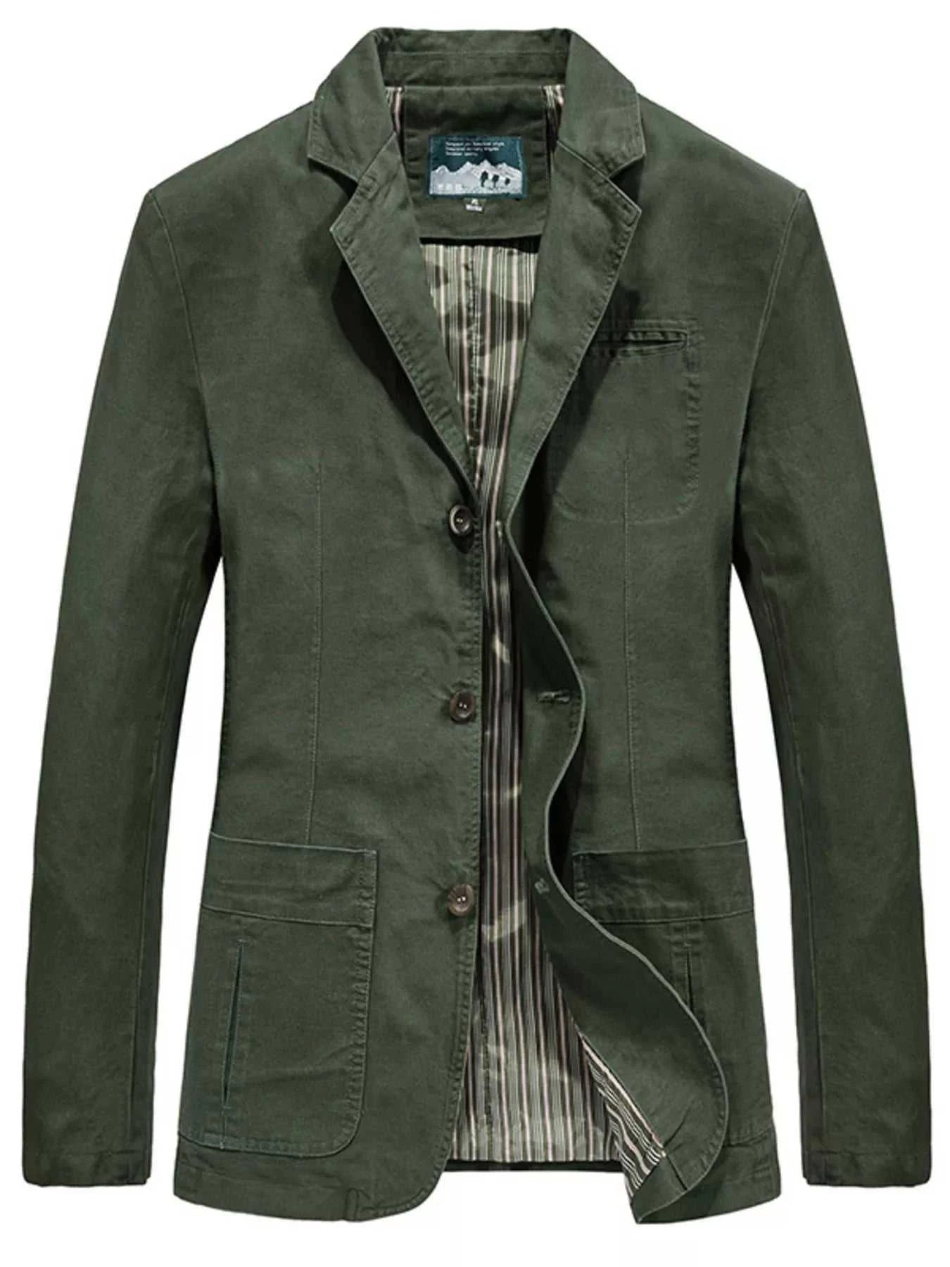 Men's Plus Size Lapel Collar Button Up Blazer