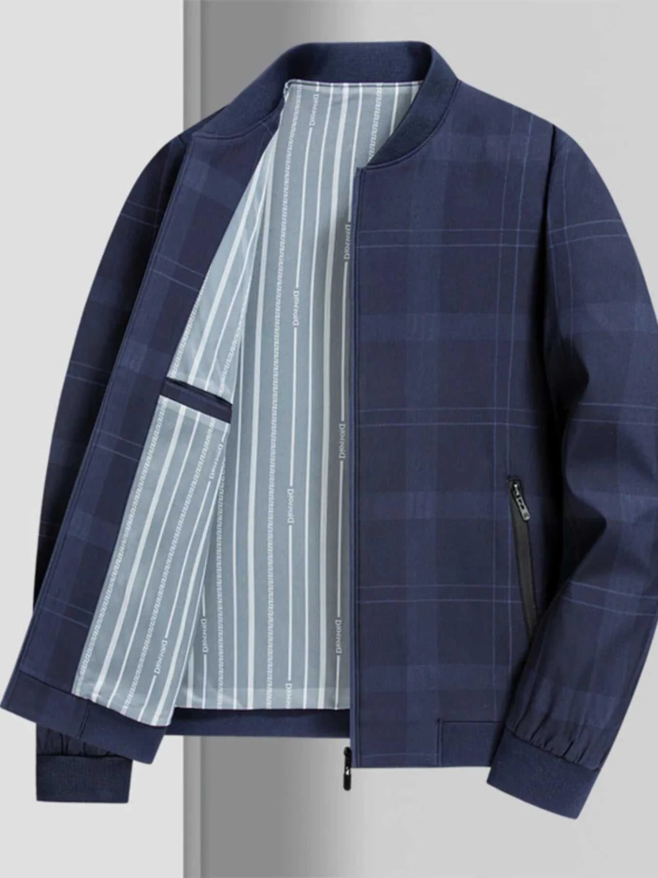 Men's Plus Size Zip Up Long Sleeve Jacket