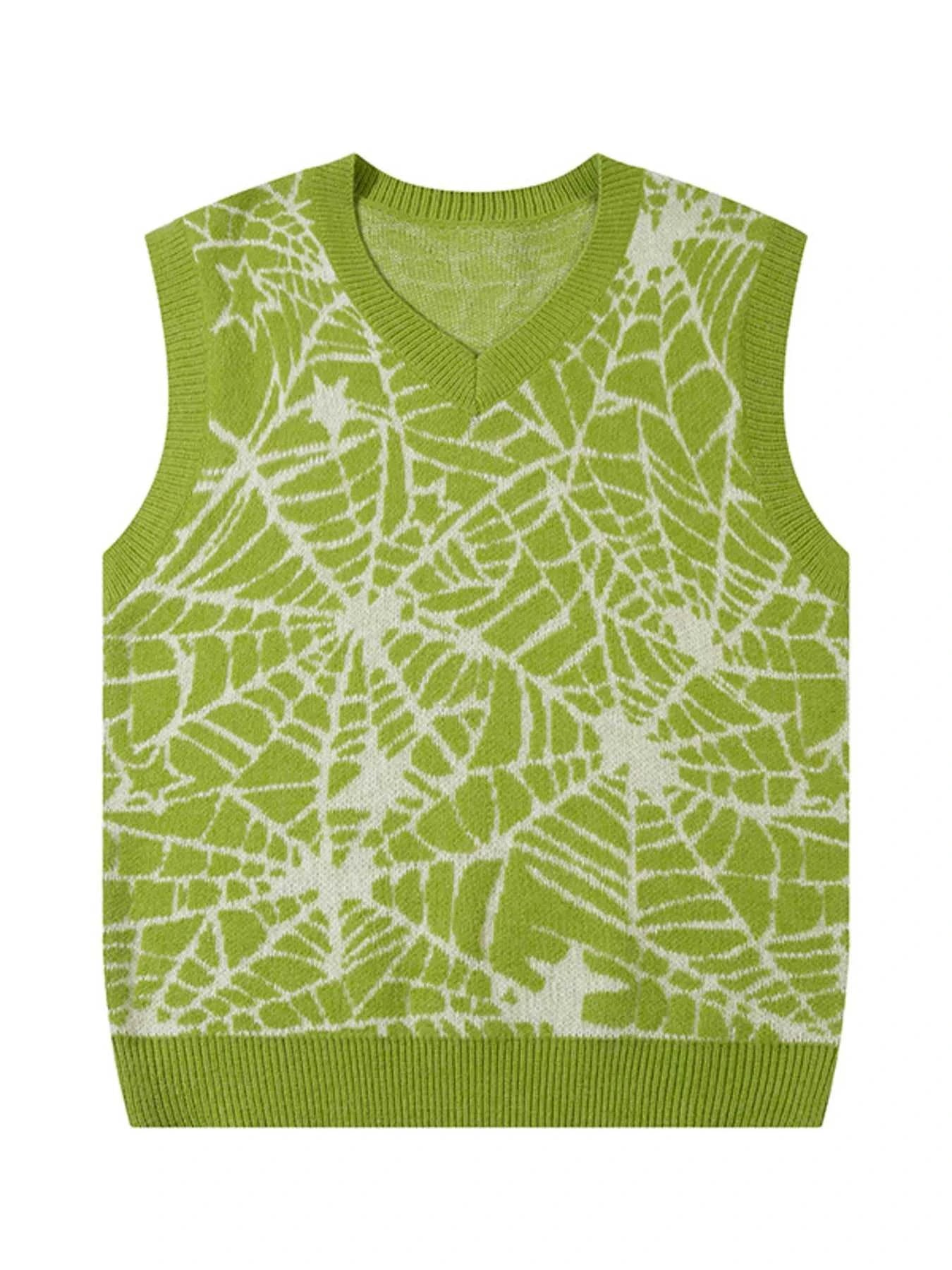 Men's Spider Web V-Neck Sweater Vest