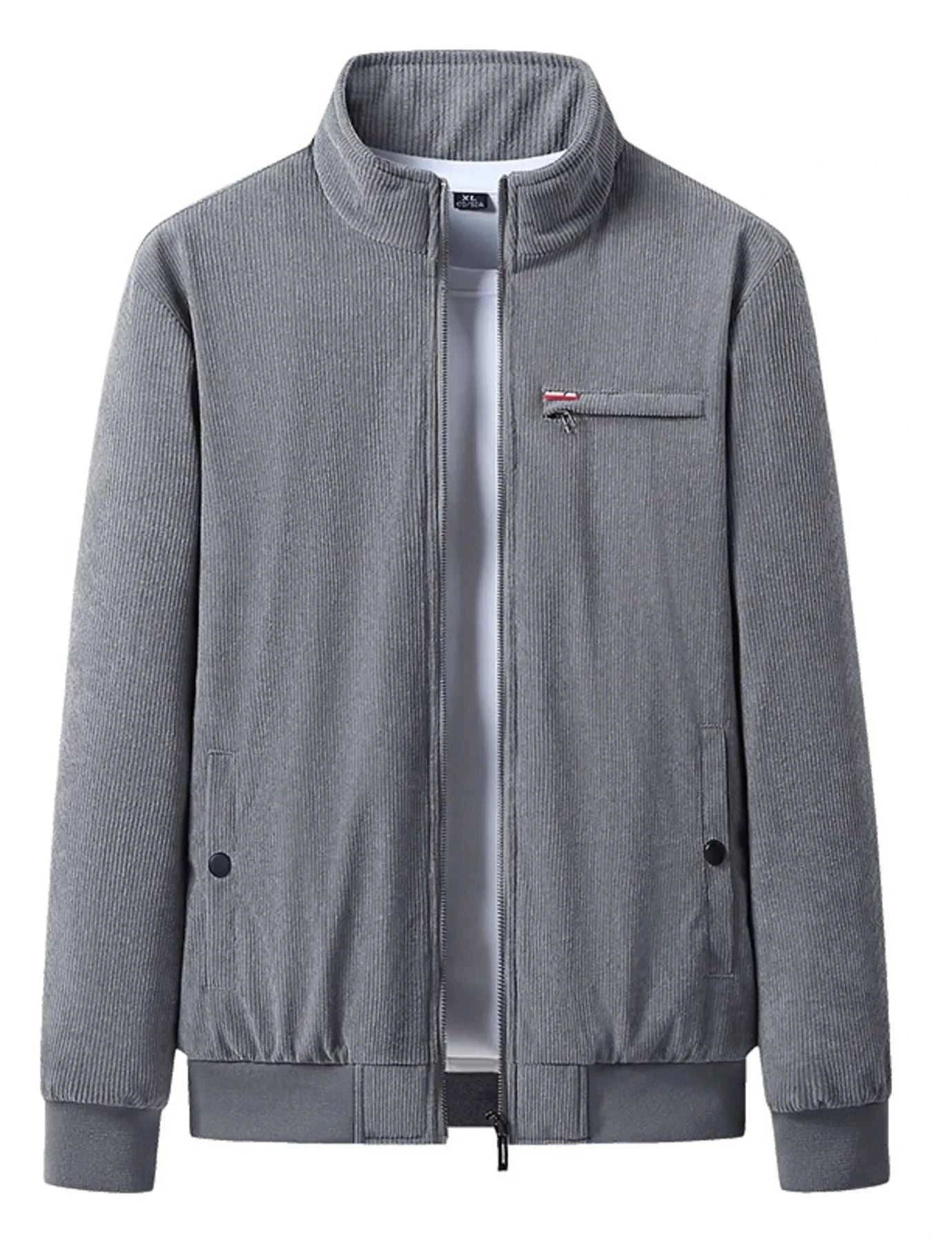 Men's Plus Size Full-Zip Bomber Corduroy Jacket with Sherpa Lining