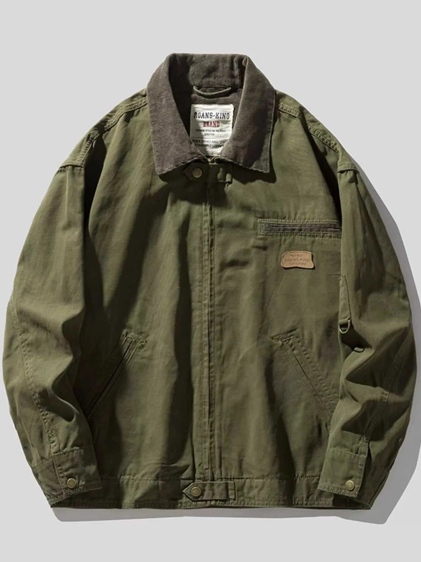 Men's Full Size Zip UP Long Sleeve Jacket Plus Size