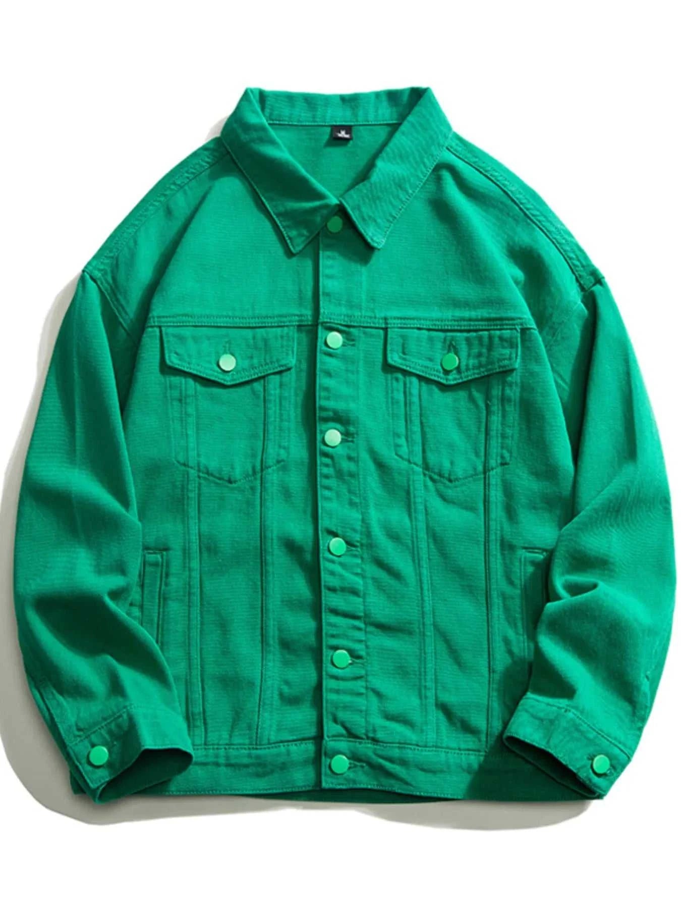 Men's Plus Size Button Up Long Sleeve Denim Jacket