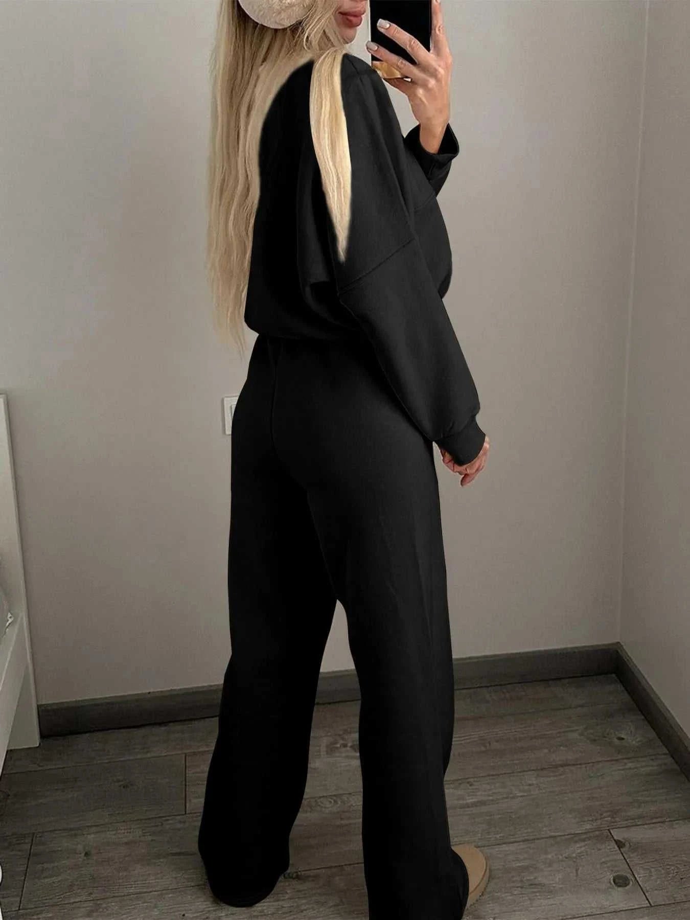 Zipper Up Jacket and Drawstring Pants Set