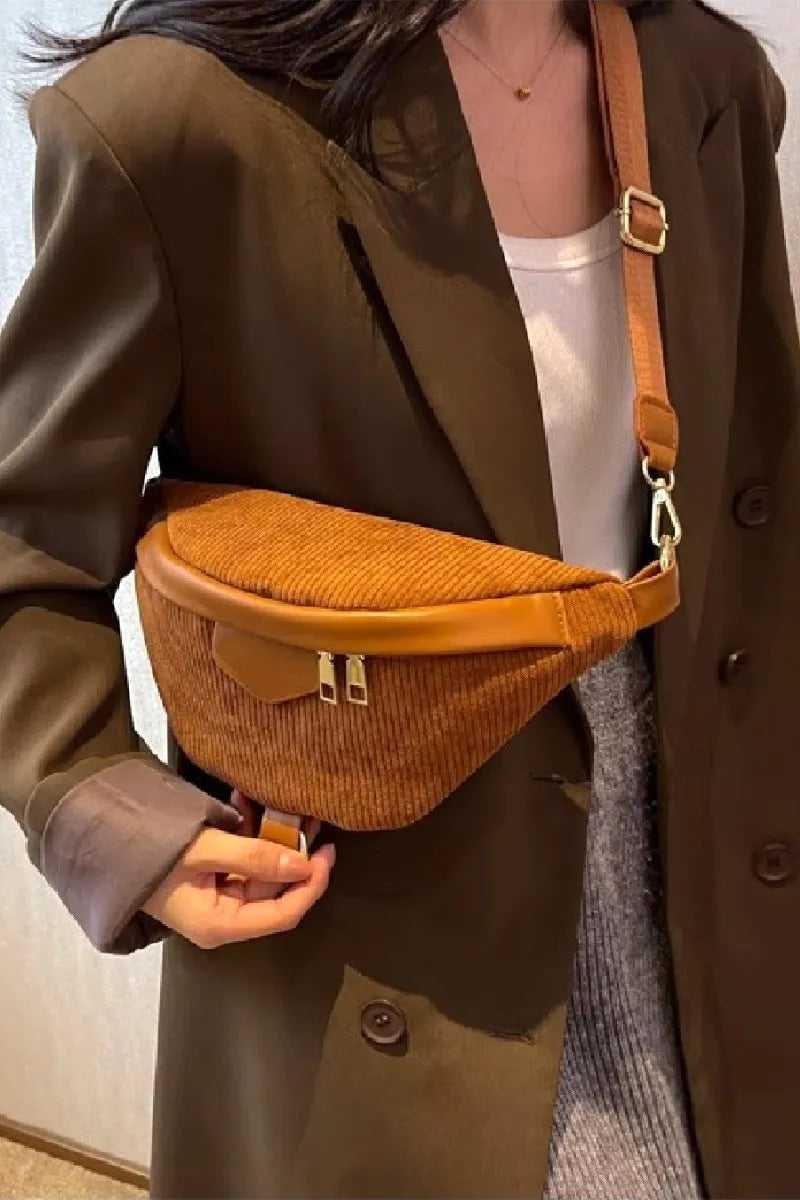 Zenana Corduroy Crossbody Bag with Removable Strap - Hopeford Streams