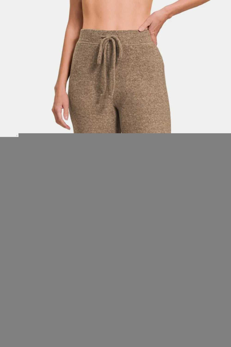 Zenana Drawstring Hacci Cropped Pants - Hopeford Streams