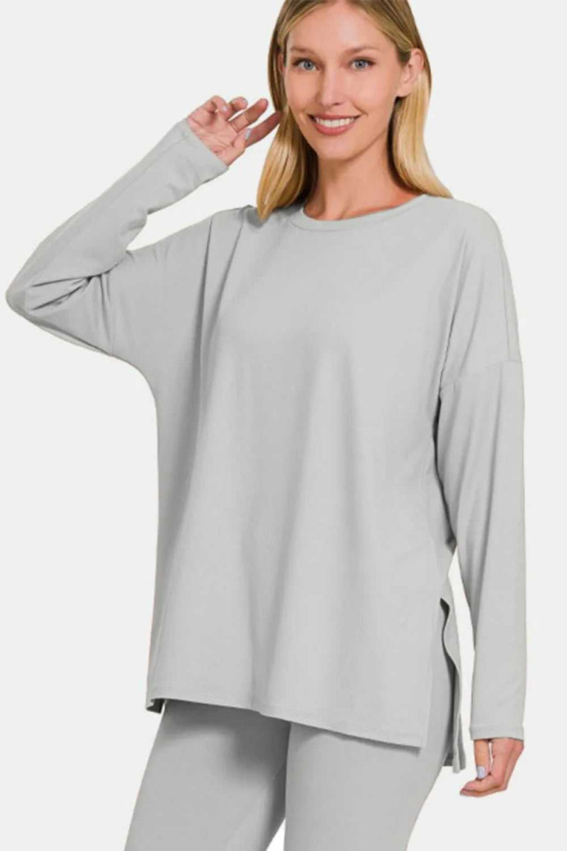 Zenana Full Size Brushed Microfiber Top and Leggings Lounge Set - Hopeford Streams