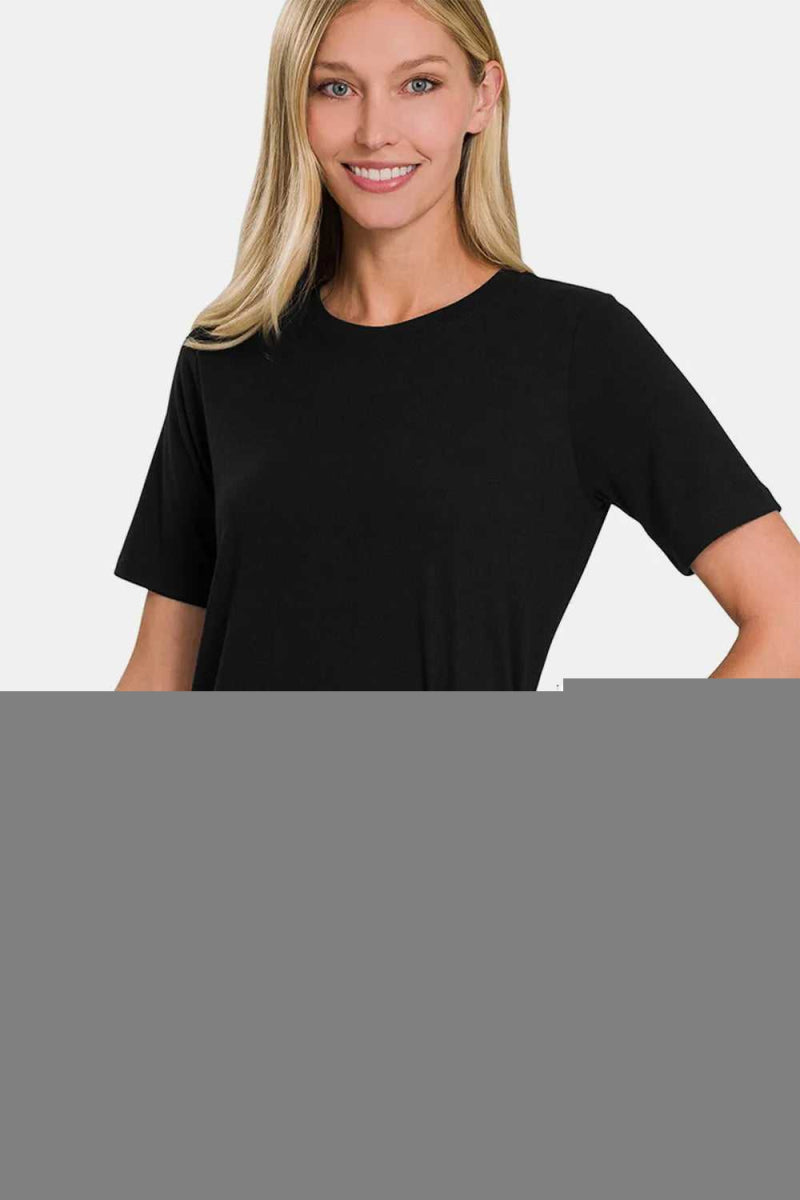 Zenana Full Size Crew Neck Short Sleeve T-Shirt - Hopeford Streams