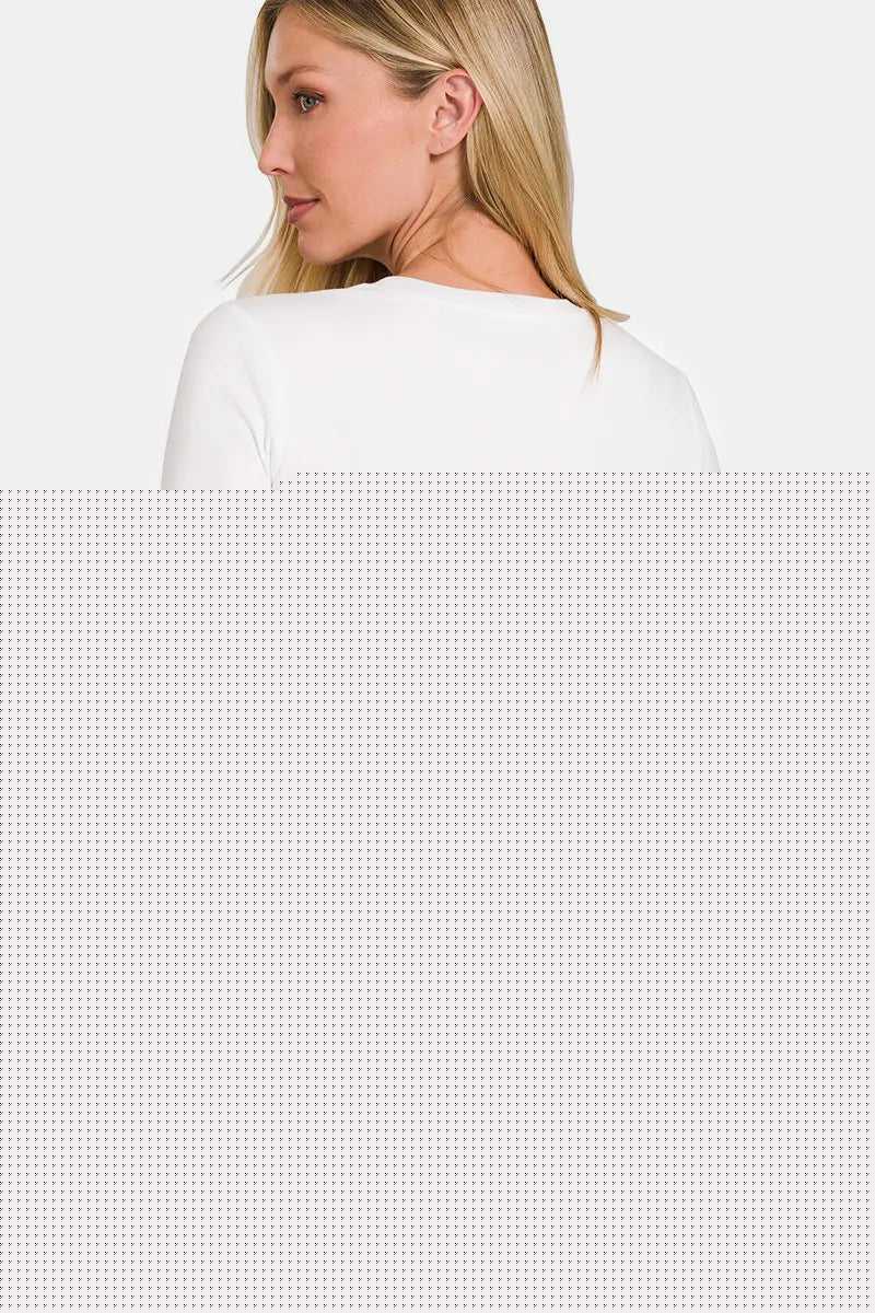 Zenana Full Size Solid Color Round Neck Long Sleeve T-Shirt - Hopeford Streams