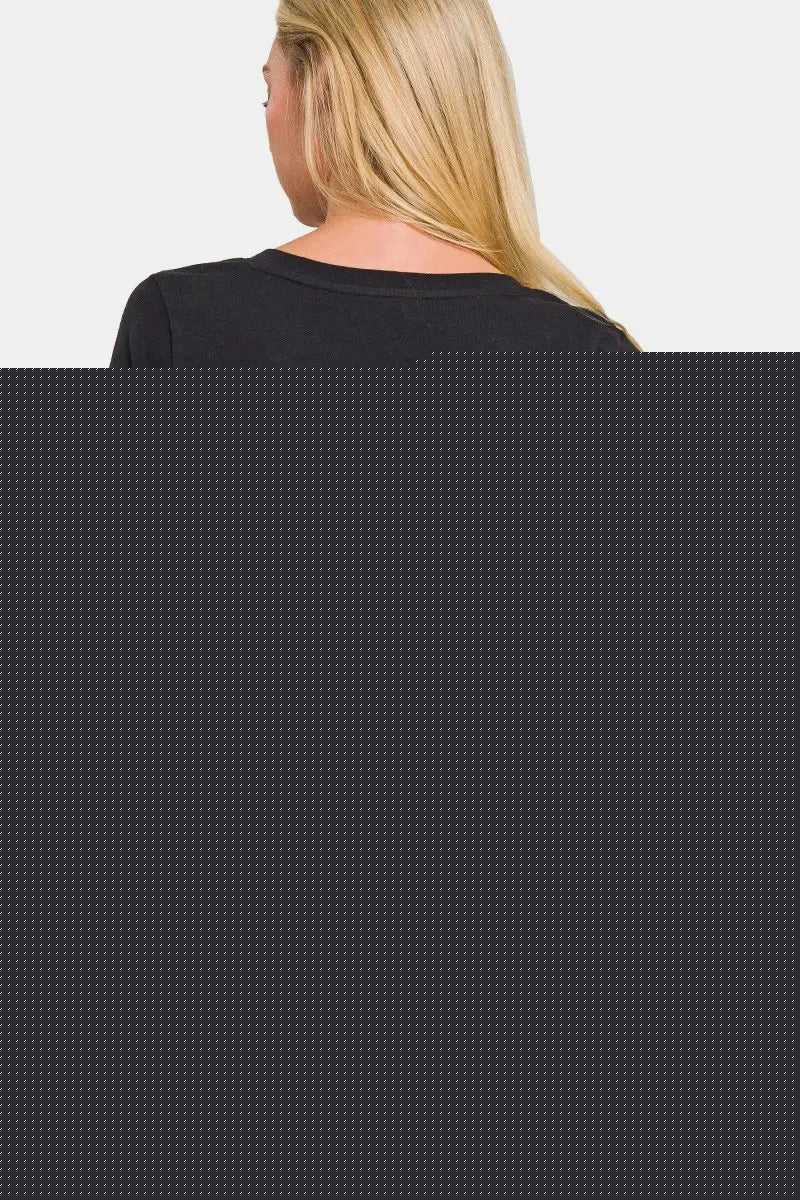 Zenana Full Size V - Neck Long Sleeve T-Shirt - Hopeford Streams
