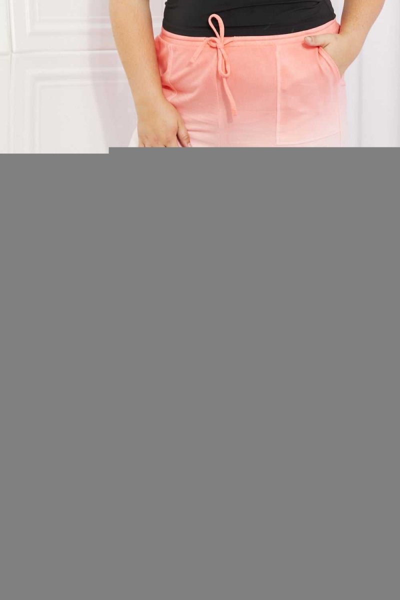 Zenana In The Zone Full Size Dip Dye High Waisted Shorts in Coral - Hopeford Streams