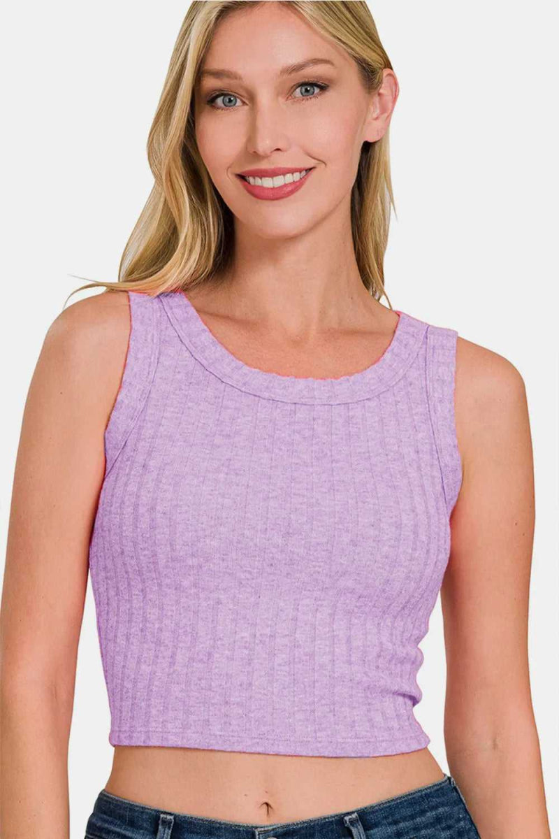 Zenana Ribbed Cropped Tank - Hopeford Streams