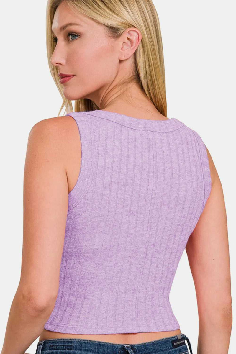 Zenana Ribbed Cropped Tank - Hopeford Streams