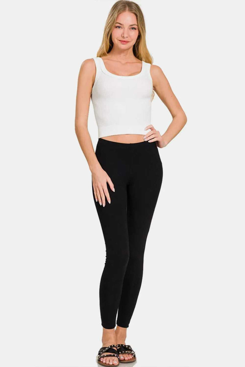 Zenana Ribbed Round Neck Cropped Tank - Hopeford Streams