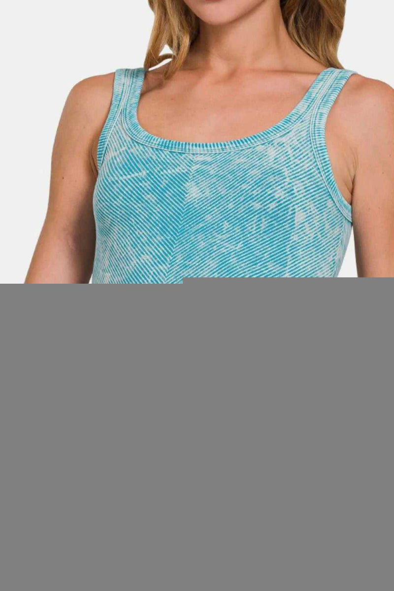Zenana Ribbed Scoop Neck Tank - Hopeford Streams