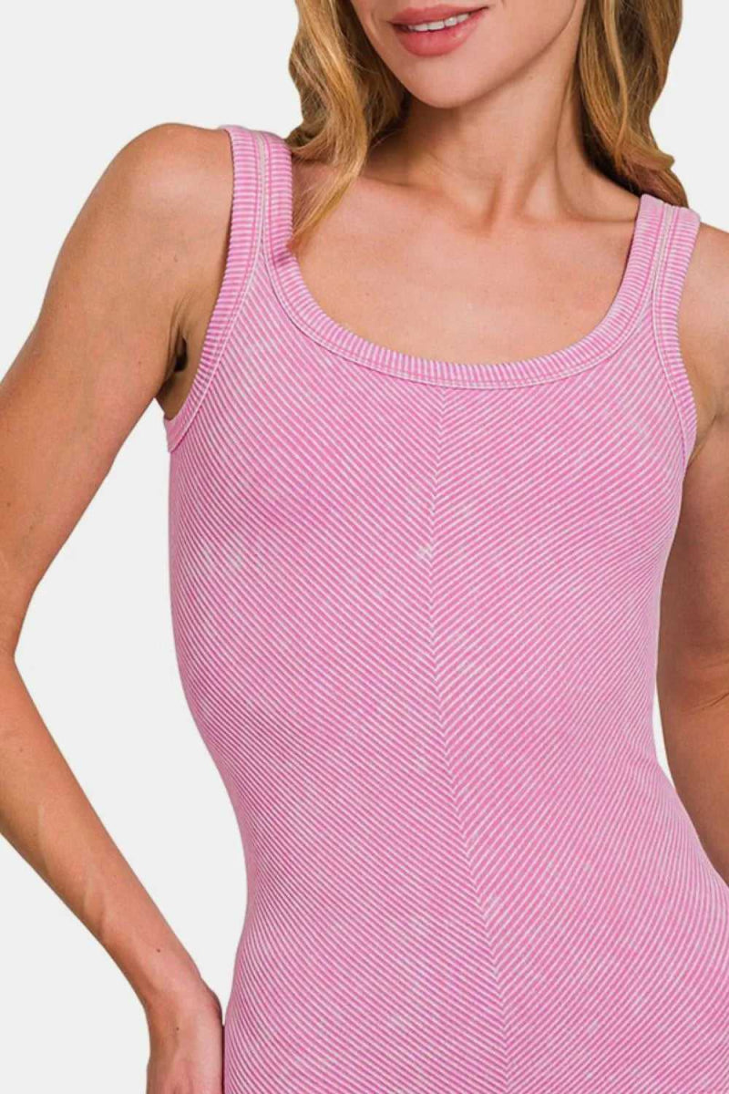 Zenana Ribbed Scoop Neck Tank - Hopeford Streams