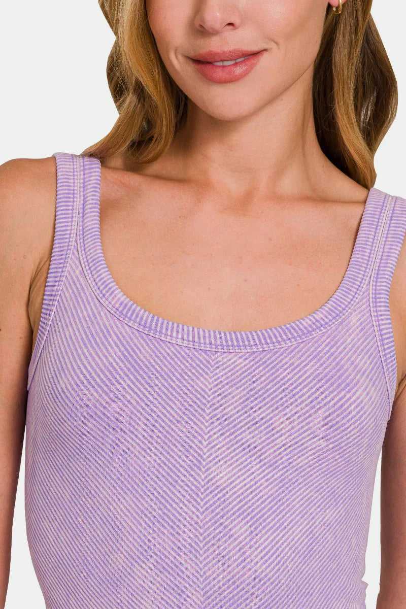 Zenana Ribbed Scoop Neck Tank - Hopeford Streams