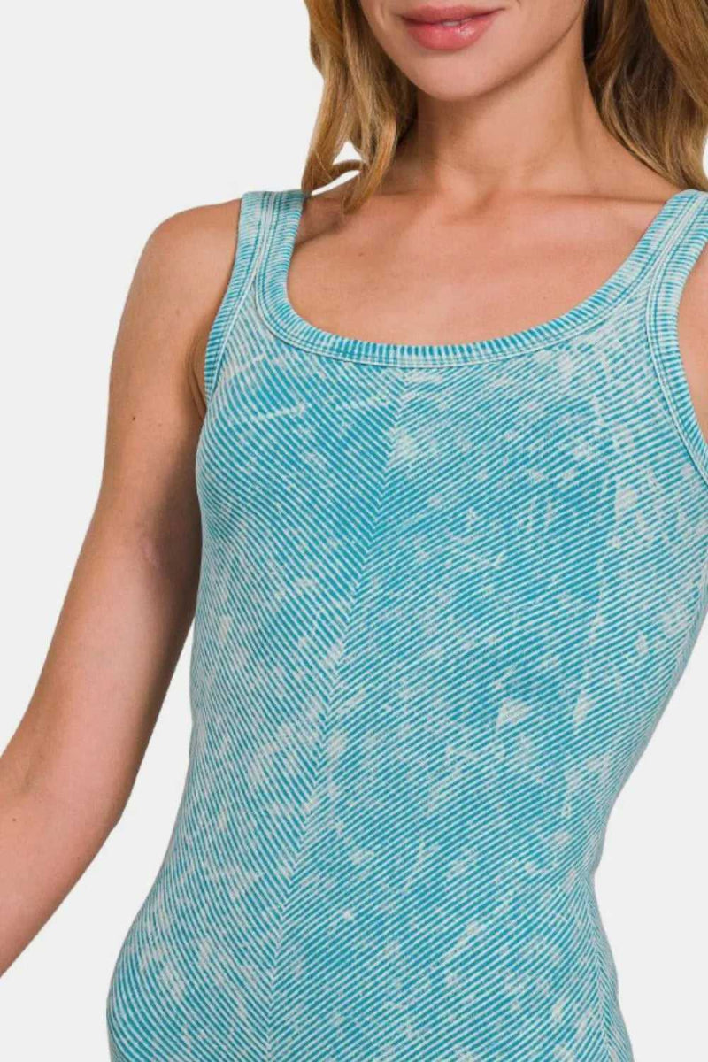 Zenana Ribbed Scoop Neck Tank - Hopeford Streams
