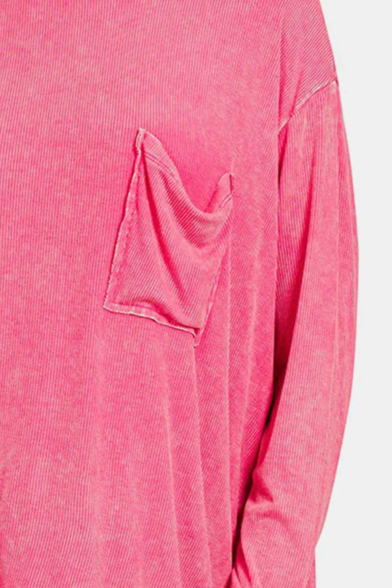 Zenana Round Neck Long Sleeve T-Shirt - Hopeford Streams